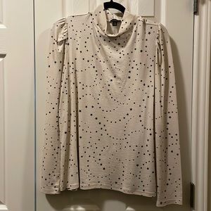 Ann Taylor puffy long sleeve mock neck top